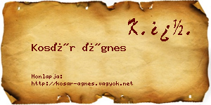 Kosár Ágnes névjegykártya